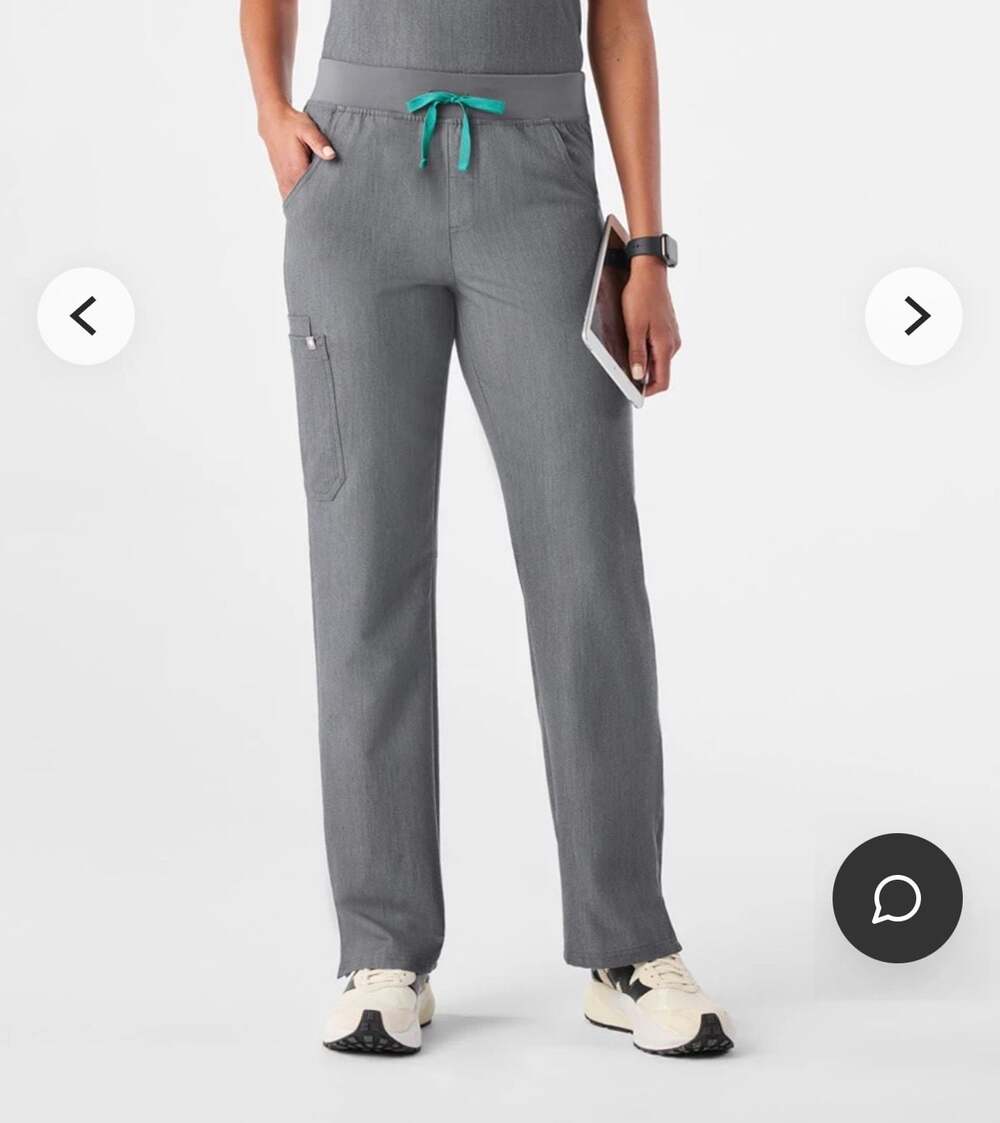 FIGS Kade Straight Leg Scrub Pants Graphite Grey Women Size Small